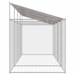 vidaXL Cușcă pentru câine Argintiu 800 x 200 x 256 cm Oțel Galvanizat