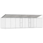 vidaXL Cușcă pentru câine Argintiu 800 x 200 x 256 cm Oțel Galvanizat