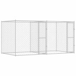 vidaXL Cușcă pentru câine Argintiu 400 x 200 x 200 cm Oțel Galvanizat