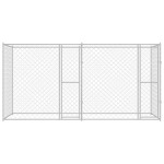 vidaXL Cușcă pentru câine Argintiu 400 x 200 x 200 cm Oțel Galvanizat