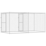 vidaXL Cușcă pentru câine Argintiu 400 x 200 x 200 cm Oțel Galvanizat