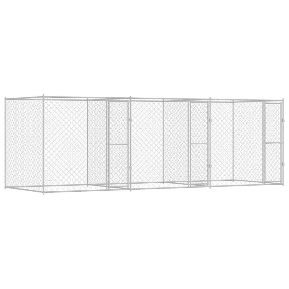 vidaXL Cușcă pentru câine Argintiu 600 x 200 x 200 cm Oțel Galvanizat