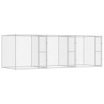 vidaXL Cușcă pentru câine Argintiu 600 x 200 x 200 cm Oțel Galvanizat