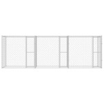 vidaXL Cușcă pentru câine Argintiu 600 x 200 x 200 cm Oțel Galvanizat