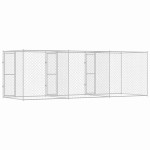 vidaXL Cușcă pentru câine Argintiu 600 x 200 x 200 cm Oțel Galvanizat