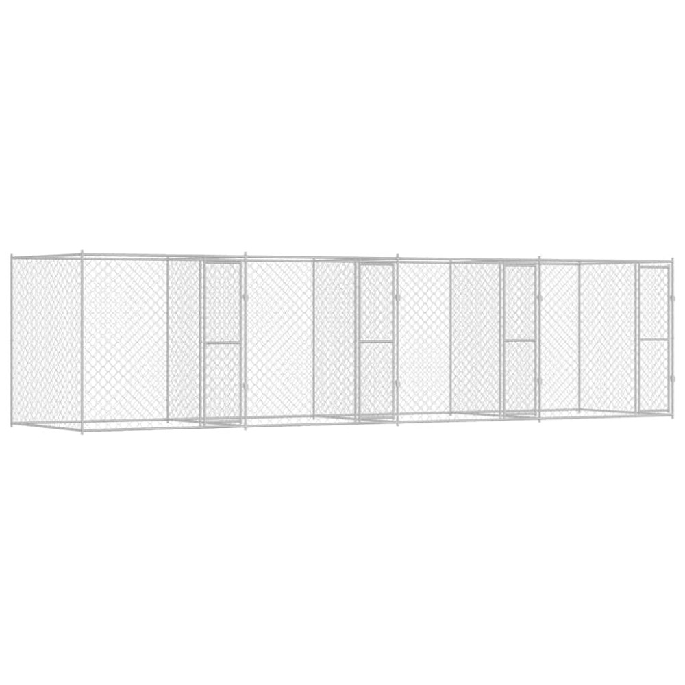 vidaXL Cușcă pentru câine Argintiu 800 x 200 x 200 cm Oțel Galvanizat
