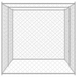 vidaXL Cușcă pentru câine Argintiu 400 x 200 x 256 cm Oțel Galvanizat