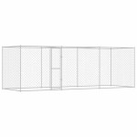 vidaXL Cușcă pentru câine Argintiu 600 x 200 x 256 cm Oțel Galvanizat