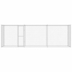vidaXL Cușcă pentru câine Argintiu 600 x 200 x 256 cm Oțel Galvanizat