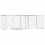 vidaXL Cușcă pentru câine Argintiu 600 x 200 x 256 cm Oțel Galvanizat