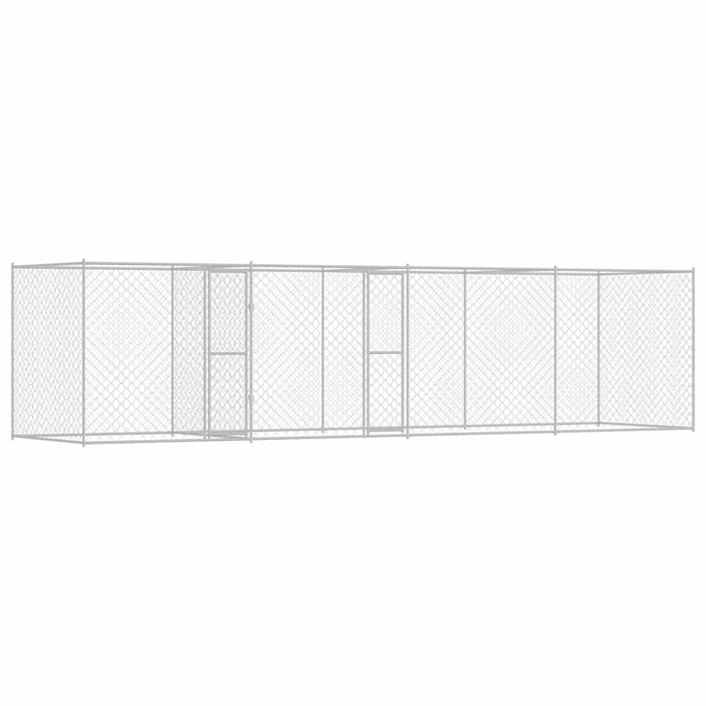 vidaXL Cușcă pentru câine Argintiu 600 x 200 x 200 cm Oțel Galvanizat