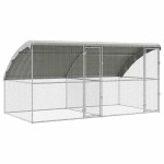 vidaXL Cușcă pentru pui Argintiu 400 x 200 x 198,5 cm Oțel Galvanizat