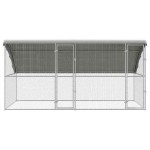 vidaXL Cușcă pentru pui Argintiu 400 x 200 x 198,5 cm Oțel Galvanizat