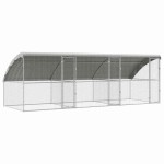 vidaXL Cușcă pentru pui Argintiu 600 x 200 x 198,5 cm Oțel Galvanizat