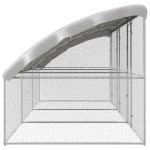 vidaXL Cușcă pentru pui Argintiu 600 x 200 x 198,5 cm Oțel Galvanizat
