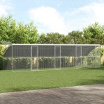 vidaXL Cușcă pentru pui Argintiu 800 x 200 x 198,5 cm Oțel Galvanizat