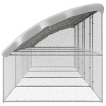 vidaXL Cușcă pentru pui Argintiu 800 x 200 x 198,5 cm Oțel Galvanizat