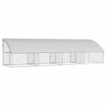 vidaXL Cușcă pentru pui Argintiu 800 x 200 x 198,5 cm Oțel Galvanizat