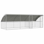 vidaXL Cușcă pentru pui Argintiu 600 x 200 x 198,5 cm Oțel Galvanizat