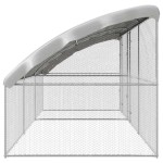 vidaXL Cușcă pentru pui Argintiu 600 x 200 x 198,5 cm Oțel Galvanizat