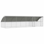 vidaXL Cușcă pentru pui Argintiu 800 x 200 x 198,5 cm Oțel Galvanizat