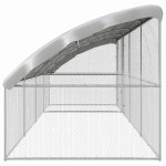 vidaXL Cușcă pentru pui Argintiu 800 x 200 x 198,5 cm Oțel Galvanizat
