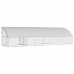 vidaXL Cușcă pentru pui Argintiu 800 x 200 x 198,5 cm Oțel Galvanizat