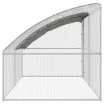 vidaXL Cușcă pentru pui Argintiu 400 x 200 x 198.5 cm Oțel galvanizat