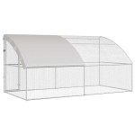 vidaXL Cușcă pentru pui Argintiu 400 x 200 x 198.5 cm Oțel galvanizat