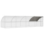 vidaXL Cușcă pentru pui Argintiu 800 x 200 x 198.5 cm Oțel galvanizat