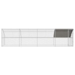 vidaXL Cușcă pentru pui Argintiu 800 x 200 x 198.5 cm Oțel galvanizat