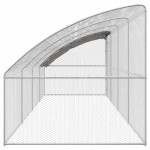 vidaXL Cușcă pentru pui Argintiu 800 x 200 x 198.5 cm Oțel galvanizat