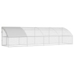 vidaXL Cușcă pentru pui Argintiu 800 x 200 x 198.5 cm Oțel galvanizat