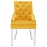 vidaXL Scaune de bucătărie, 2 buc., galben, catifea