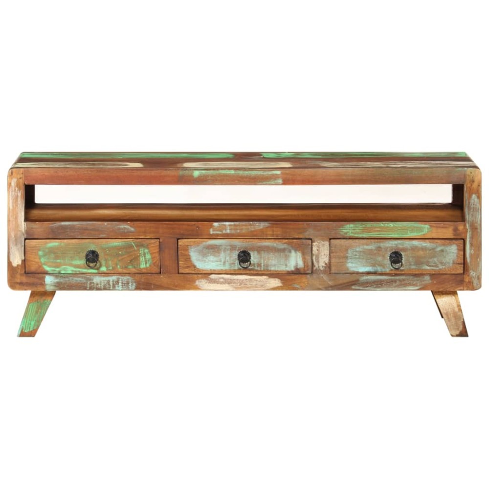 vidaXL Comodă TV, 110x30x40 cm, multicolor, lemn masiv reciclat