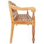 vidaXL Bancă Batavia, maro deschis, 123 cm, lemn masiv mahon