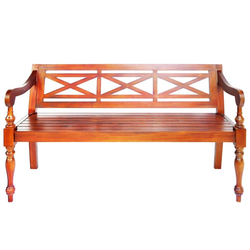 vidaXL Bancă Batavia, maro închis, 123 cm, lemn masiv mahon