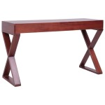 vidaXL Birou de computer, maro, 115x47x77 cm, lemn masiv de mahon