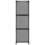 vidaXL Dulap de depozitare cu 3 sertare textile, gri 34x34x101 cm oțel vidaXL Dulap de depozitare cu 3 sertare textile, gri 34x34x101 cm oțel