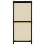 vidaXL Dulap de depozitare cu 4 coșuri textile, crem, 63x30x71 cm oțel