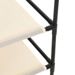 vidaXL Dulap de depozitare cu 4 coșuri textile, crem, 63x30x71 cm oțel