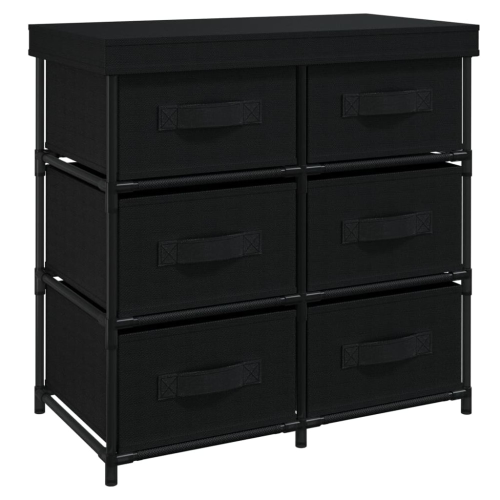 vidaXL Dulap depozitare cu 6 sertare, negru, 55x29x55 cm, oțel