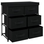 vidaXL Dulap depozitare cu 6 sertare, negru, 55x29x55 cm, oțel vidaXL Dulap depozitare cu 6 sertare, negru, 55x29x55 cm, oțel