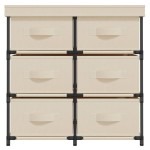 vidaXL Dulap de depozitare cu 6 sertare, crem, 55x29x55 cm, oțel