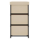 vidaXL Dulap de depozitare cu 6 sertare, crem, 55x29x55 cm, oțel