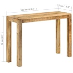 vidaXL Masă consolă, 110x35x76 cm, lemn de mango nefinisat vidaXL Masă consolă, 110x35x76 cm, lemn de mango nefinisat