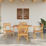 vidaXL Scaune de grădină stivuibile 4 pcs Maro 55.5 x 55.5 x 90 cm vidaXL Scaune de grădină stivuibile 4 pcs Maro 55.5 x 55.5 x 90 cm