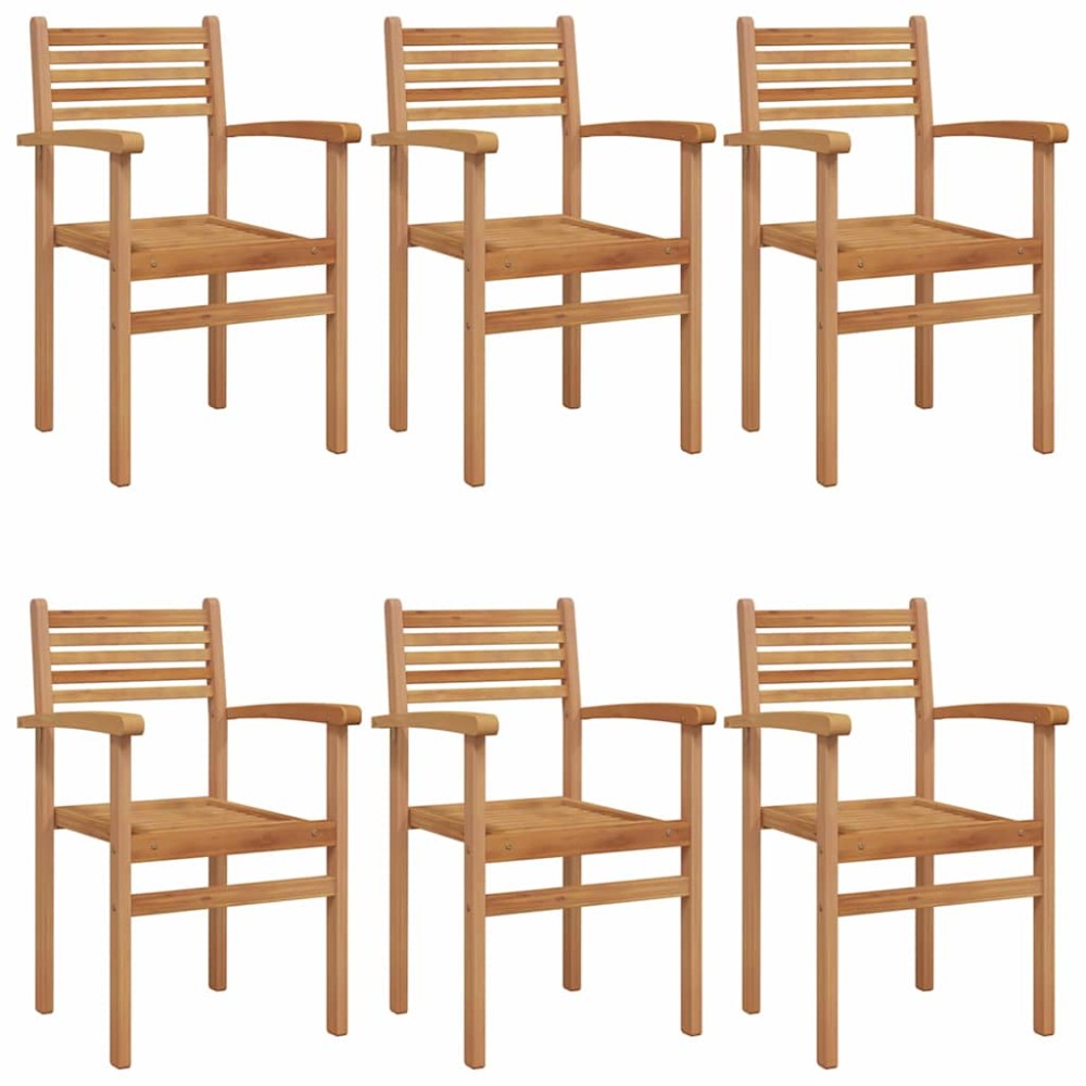 vidaXL Scaune de grădină stivuibile 6 pcs Maro 55.5 x 55.5 x 90 cm