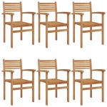 vidaXL Scaune de grădină stivuibile 6 pcs Maro 55.5 x 55.5 x 90 cm vidaXL Scaune de grădină stivuibile 6 pcs Maro 55.5 x 55.5 x 90 cm