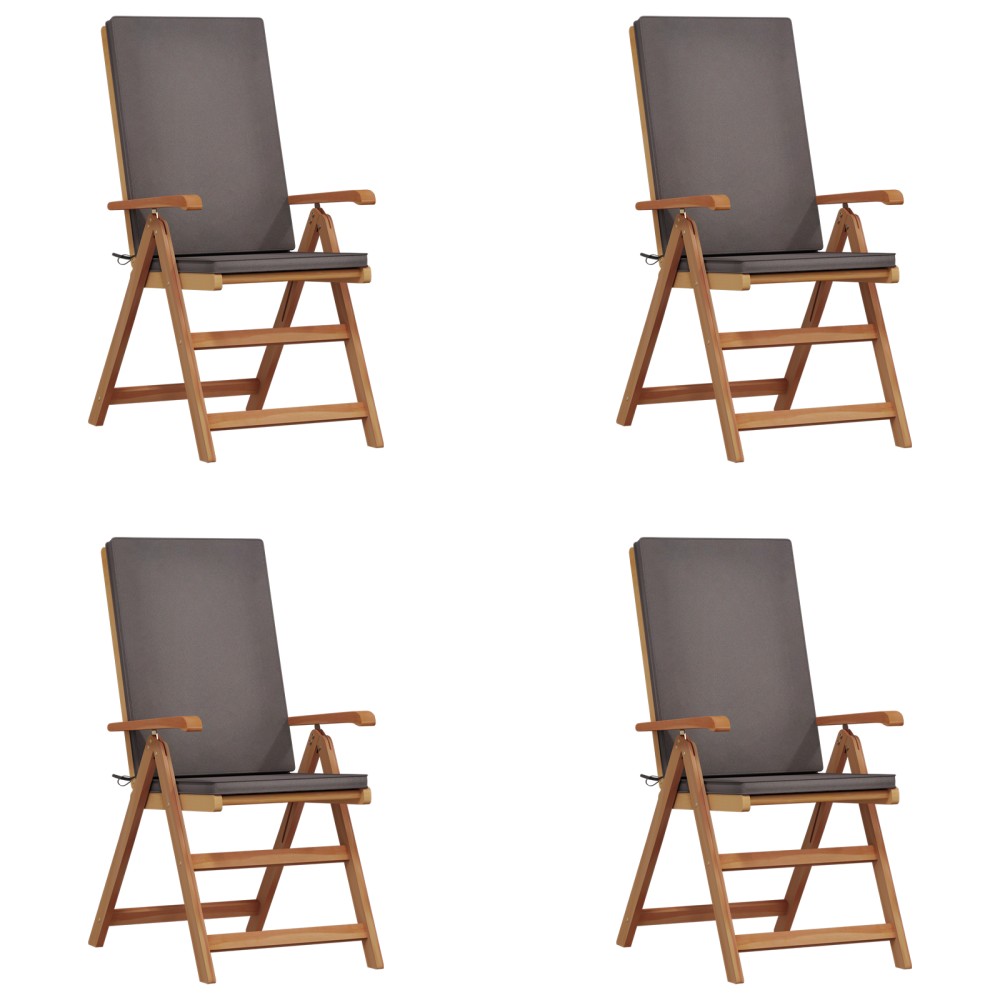 vidaXL Scaun pentru Grădină cu pernă 4 pcs Maro 57 x 71.5 x 104cm